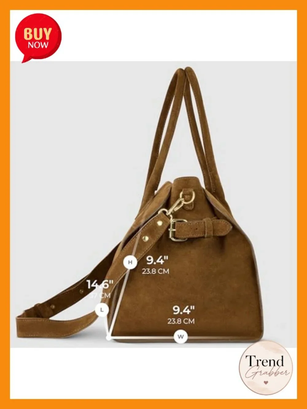 Genuine Suede Top-Handle Satchel Purse with Zip Closure & Detachable Strap
